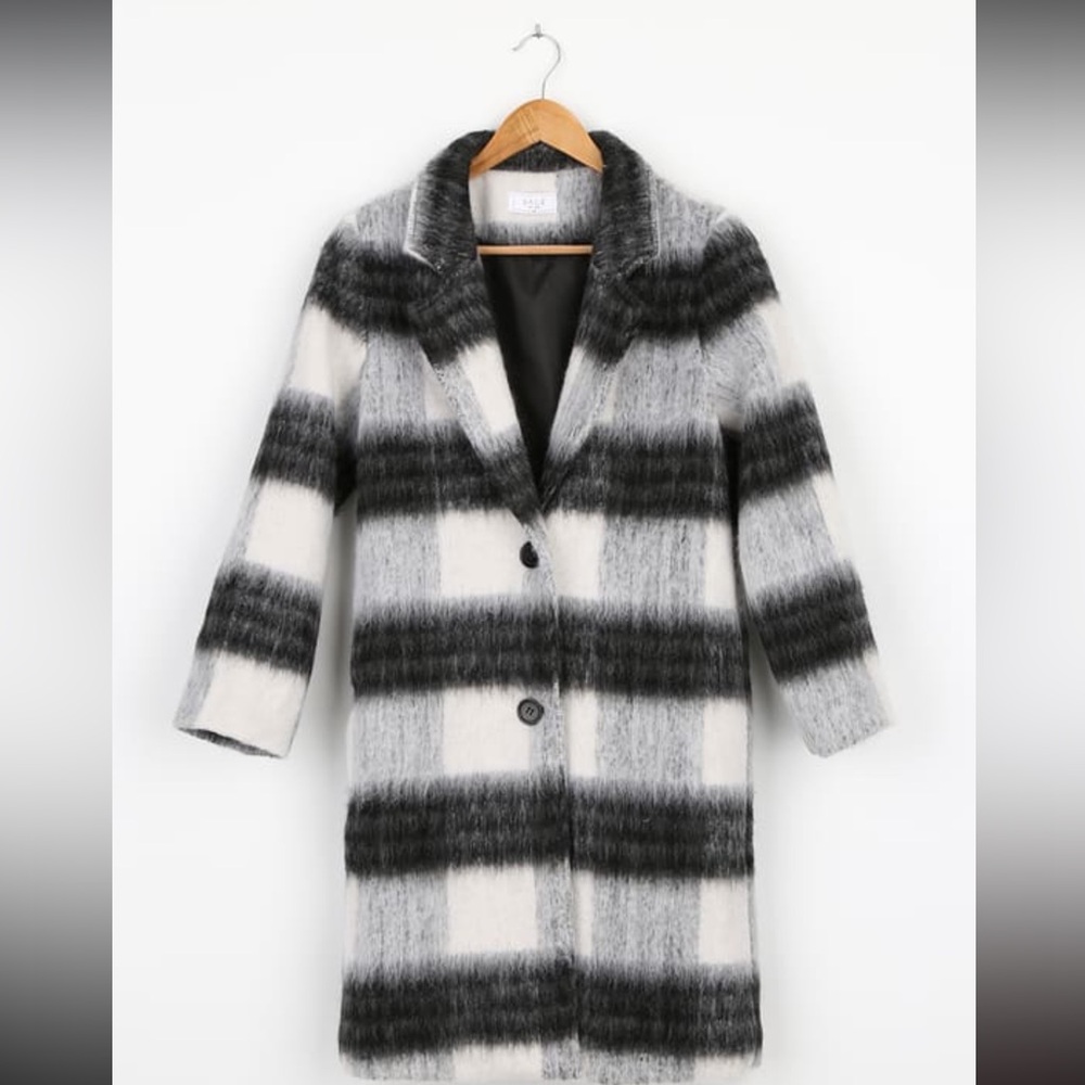 Sage the Label Plaid Brushed Coat